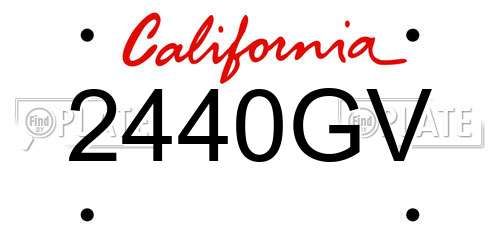 2440GV California License Plate