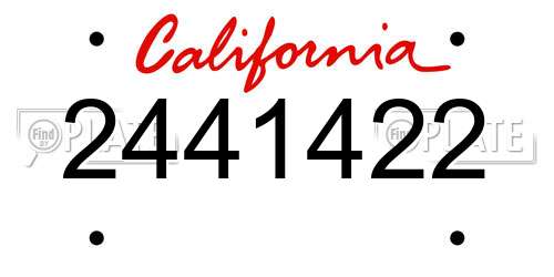 2441422 California License Plate