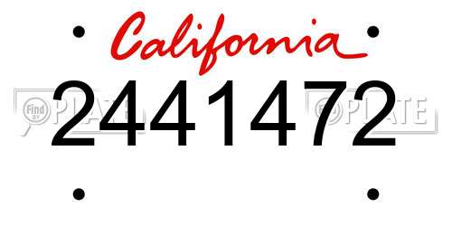 2441472 California License Plate