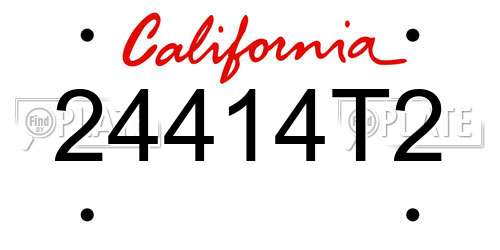 24414T2 California License Plate