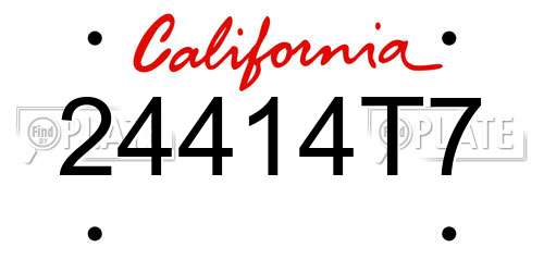 24414T7 California License Plate