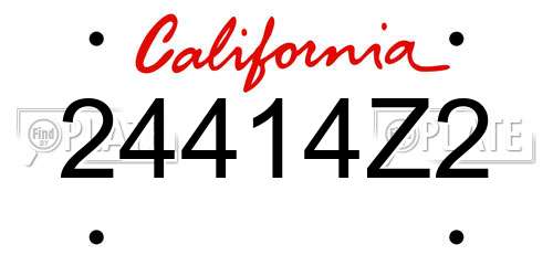 24414Z2 California License Plate
