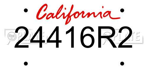 24416R2 California License Plate