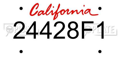 24428F1 California License Plate