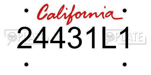 24431L1 California License Plate