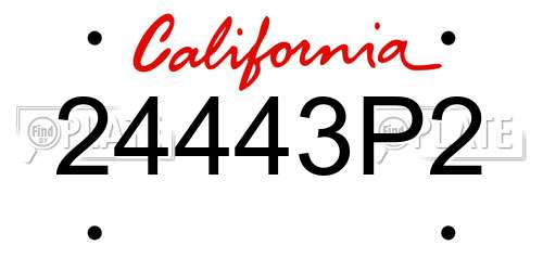 24443P2 California License Plate
