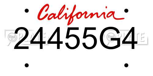 24455G4 California License Plate