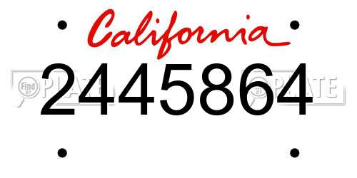2445864 California License Plate
