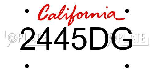 2445DG California License Plate