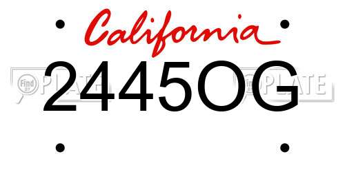 2445OG California License Plate
