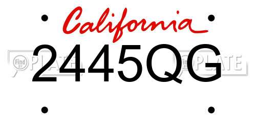 2445QG California License Plate
