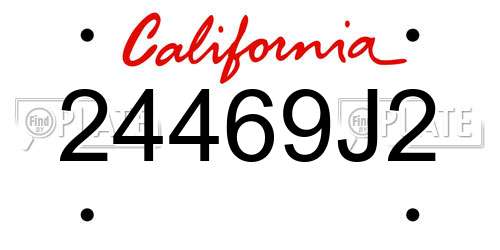 24469J2 California License Plate