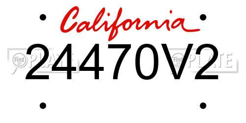 24470V2 California License Plate