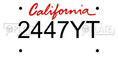 2447YT California License Plate