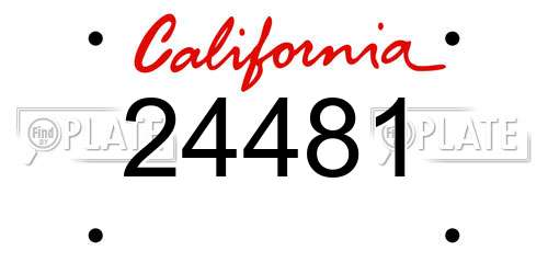 24481 California License Plate