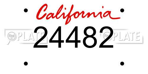 24482 California License Plate