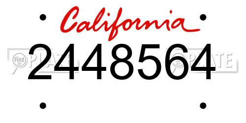 2448564 California License Plate