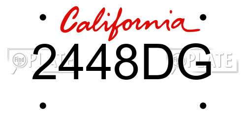 2448DG California License Plate