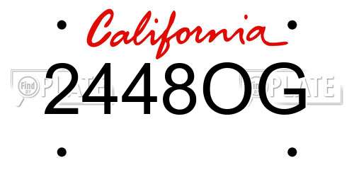 2448OG California License Plate