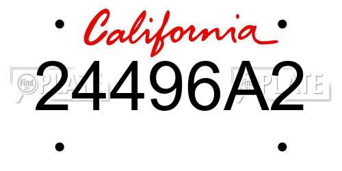 24496A2 California License Plate
