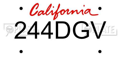 244DGV California License Plate