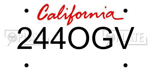 244OGV California License Plate