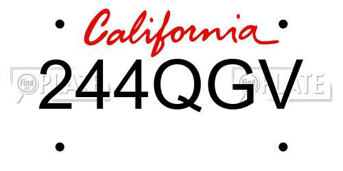 244QGV California License Plate