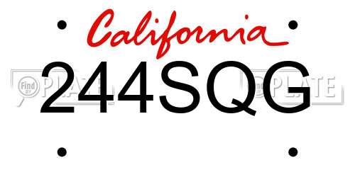 244SQG California License Plate