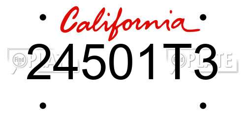 24501T3 California License Plate