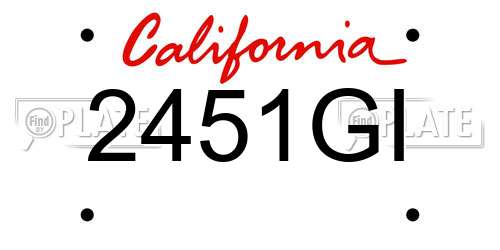 2451GI California License Plate