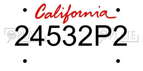 24532P2 California License Plate