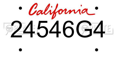 24546G4 California License Plate