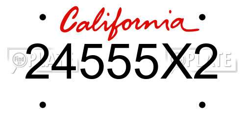 24555X2 California License Plate