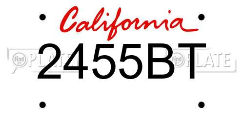 2455BT California License Plate