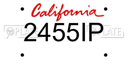 2455IP California License Plate