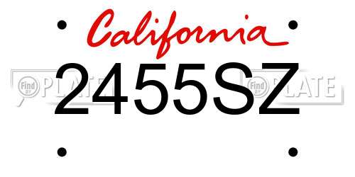 2455SZ California License Plate
