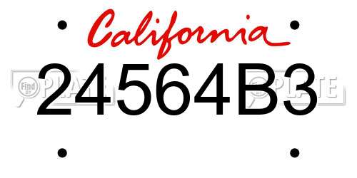 24564B3 California License Plate