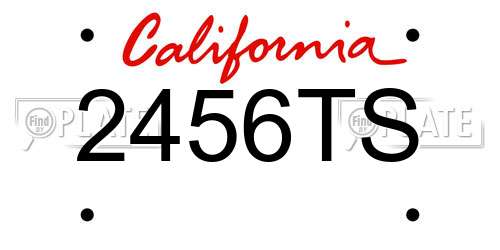 2456TS California License Plate