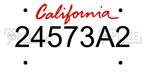 24573A2 California License Plate