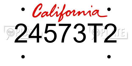 24573T2 California License Plate