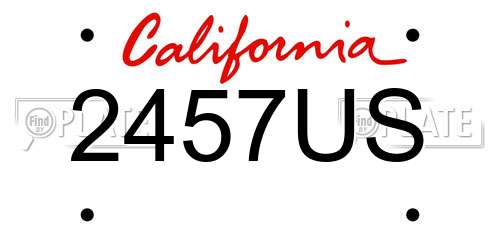 2457US California License Plate