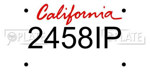 2458IP California License Plate
