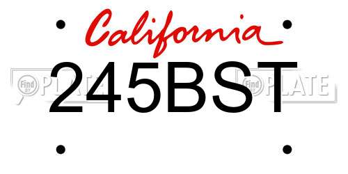 245BST California License Plate