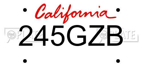 245GZB California License Plate