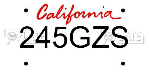 245GZS California License Plate