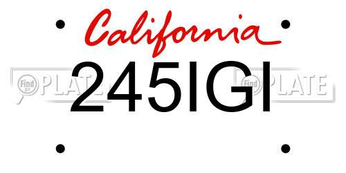 245IGI California License Plate
