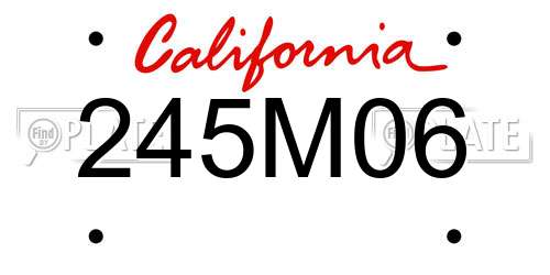 245M06 California License Plate
