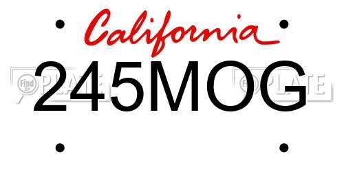 245MOG California License Plate