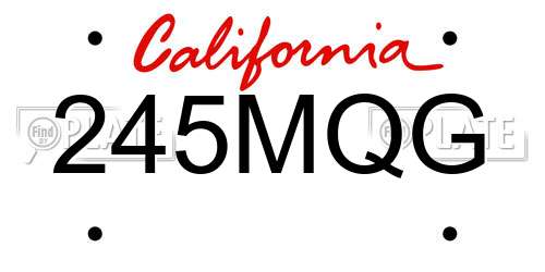 245MQG California License Plate