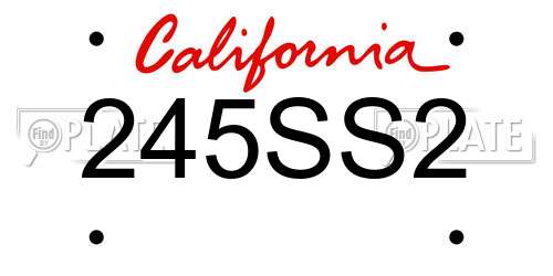 245SS2 California License Plate